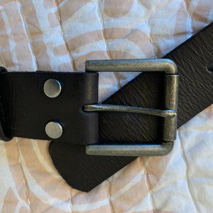 Lucky Brand Size 34 Black Real Genuine Leather Belt ☘️